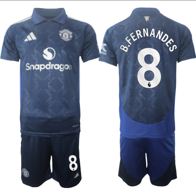 Men 2024-2025 Club Manchester United away blue #8 Soccer Jersey->manchester united jersey->Soccer Club Jersey